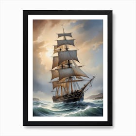 Sailing Ship Painting (24) Art Print