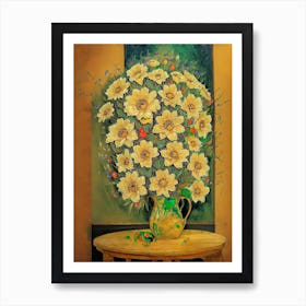 Yellow Flowers In A Vase Art Print