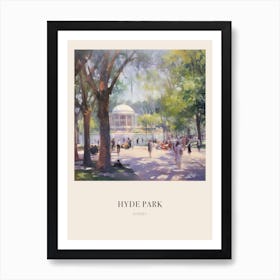 Hyde Park Sydney Australia Vintage Cezanne Inspired Poster Art Print