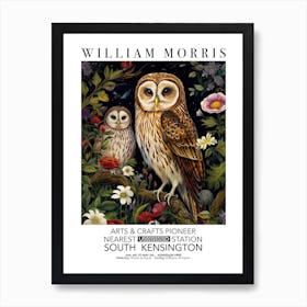 William Morris Owl And Owlet Mothers Day Gift Flowers Art Print