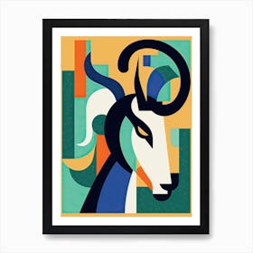 Capricorn Illustration Zodiac Star Sign 2 Art Print