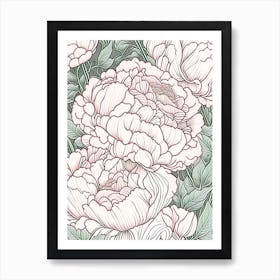 Kansas Peonies Pink 2 Drawing Art Print