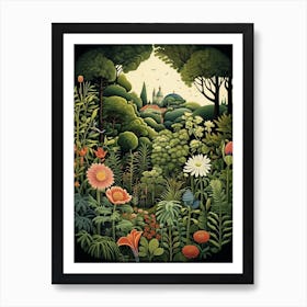 Chanticleer Garden Usa Henri Rousseau Style 2 Art Print