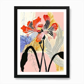 Colourful Flower Illustration Geranium 3 Art Print