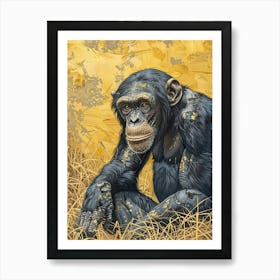 Bonobo Precisionist Illustration 1 Art Print