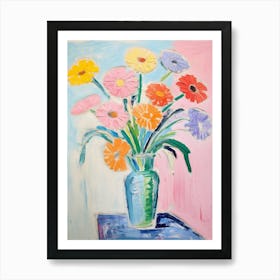 Flower Painting Fauvist Style Gerbera Daisy 3 Art Print