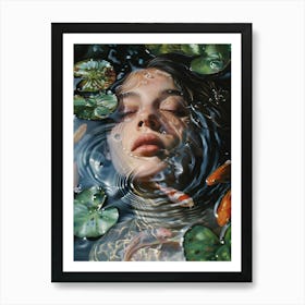 Woman In Water Art Print