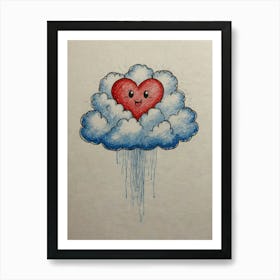Heart On A Cloud Art Print