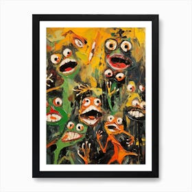Frogs Abstract Expressionism 3 Art Print
