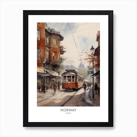 Oslo, Norway 1 Watercolor Travel Poster Art Print