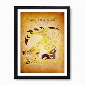 Gold Rathian Vintage Art Print