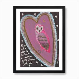 Owl In The Heart Art Print