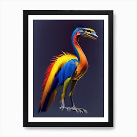 Dromaeosaurus Primary Colours Dinosaur Art Print