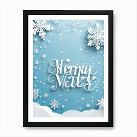 A Festive Greeting Design Winter Themed Typography Converges On A Celebratory Header Decorated Wit (4) Art Print