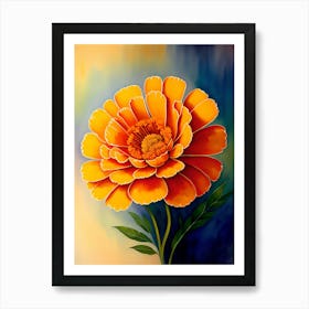 Orange Flower Painting Art Print