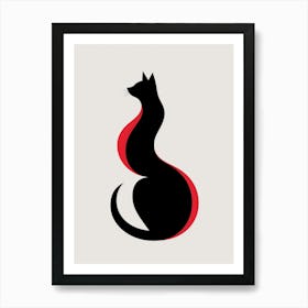 Cat Minimalist Abstract 3 Art Print