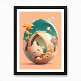 Terrestrial Kawaii Kids Space Art Print