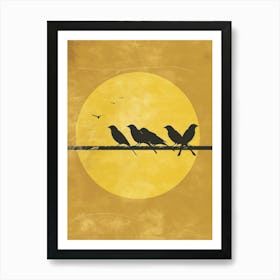 Birds On A Wire Canvas Print 1 Art Print