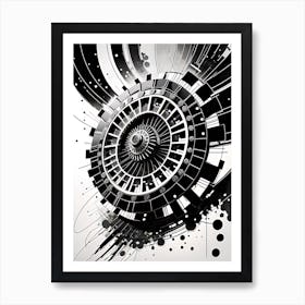 Abstract Black And White Painting Art Print