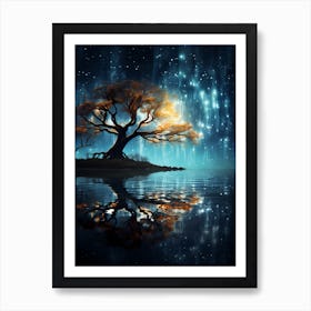 Tree In The Night Art Print