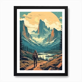 John Muir Trail Usa Vintage Travel Illustration Art Print