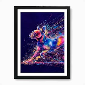 Colorful Frenchie Dog Canvas Print Art Print