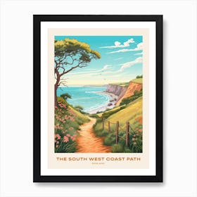 The South West Coast Path England 3 Hike Poster Art Print