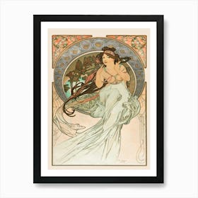 Music, From Les Arts (1898), Alphonse Mucha Art Print