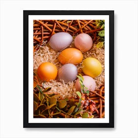 Easter Eggs In A Basket 17 Art Print