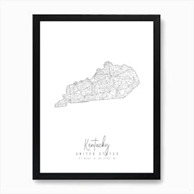 Kentucky Minimal Street Map Art Print