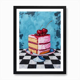 Cake Blue Checkerboard 3 Art Print