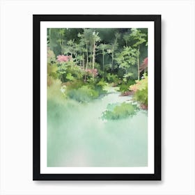 Taman Negara National Park Malaysia Water Colour Poster Art Print