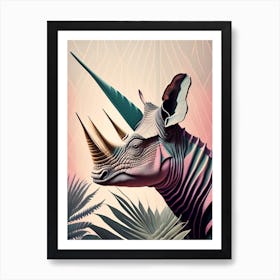 Styracosaurus Pastel Dinosaur Art Print