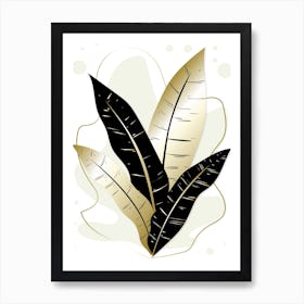 Black and Gold Botanical 1 Art Print