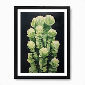 Modern Abstract Cactus Painting Cylindropuntia Kleiniae Cactus 2 Art Print