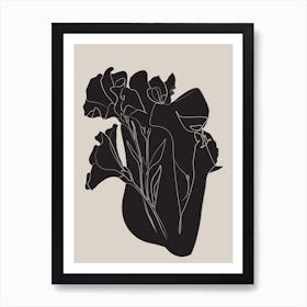 Flowers In The Heart Art Print