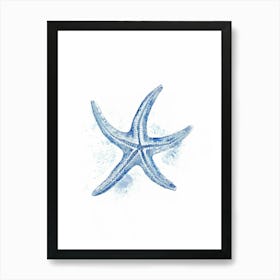 Blue Starfish Watercolor Beach House Art Print