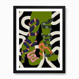 Snake Charmer Green Art Print