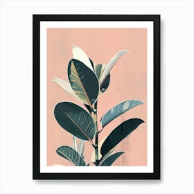 Rubber Plant Minimalist Illustration 3 Art Print