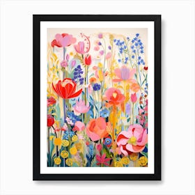 Monets Garden Usa Modern Illustration 1 Art Print