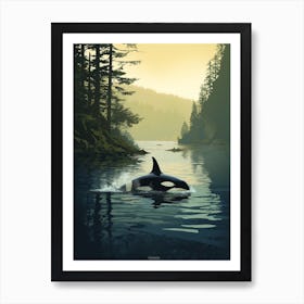 Orca Whale, Deep In Ocean Art Print