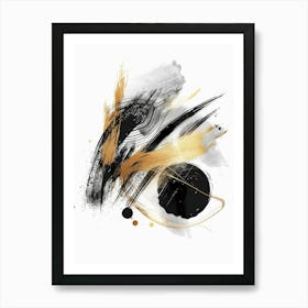 Abstract Black And Gold Painting 51 Art Print