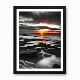 Sunset On The Rocks 2 Art Print