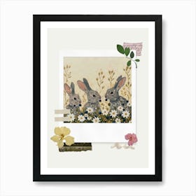 Scrapbook Bunnies Fairycore Painting 1 Art Print