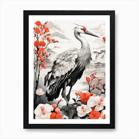 Japanese Crane Flower Art Print