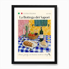 La Bottega Dei Sapori Trattoria Italian Poster Food Kitchen Art Print