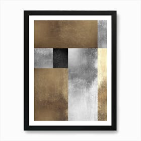 Metal and gold geometry 29 Art Print