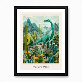 Abstract Dinosaur In The Desert Painting 1 Poster Art Print