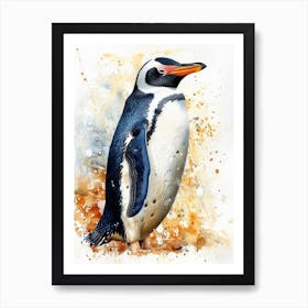 Humboldt Penguin Zavodovski Island Watercolour Painting 4 Art Print