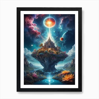 Fantasy Dreamscape Art Print, Pastel Wall Decor, Metaphysical Art by P –  Primal Painter